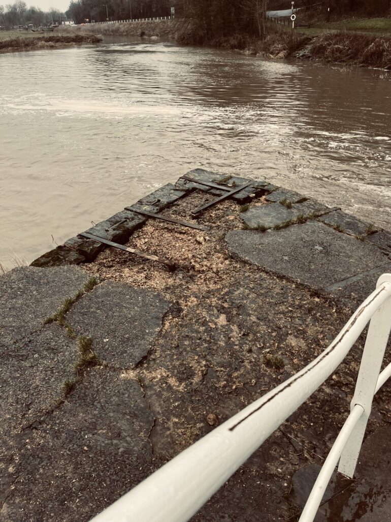 Members – Please Note: Due to erosion, the top of the brick buttress at Sturminster Mill has been worn away and the metalwork exposed.   This is a health and safety risk and members must not fish from there.